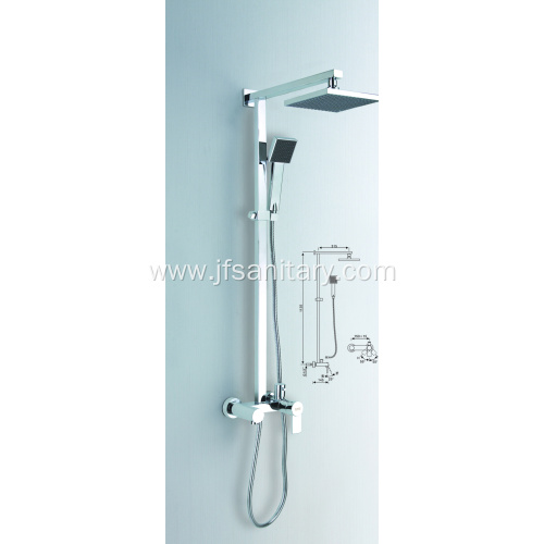 Square Style Exposed Shower System With Tub Faucet